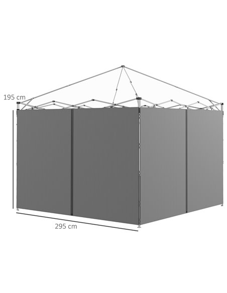 Outsunny Gazebo Side Panels, 2 Pack Sides Replacement, for 3x3(m) or 3x6m Pop Up Gazebo, with Zipped Doors, Light Grey 84C-493V0 - pic 52427 | FastDaddyshop