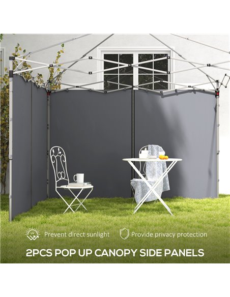 Outsunny Gazebo Side Panels, 2 Pack Sides Replacement, for 3x3(m) or 3x6m Pop Up Gazebo, with Zipped Doors, Light Grey 84C-493V0 - pic 52428 | FastDaddyshop