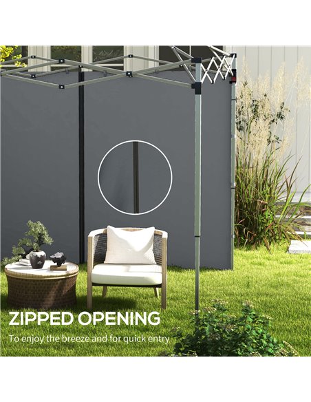 Outsunny Gazebo Side Panels, 2 Pack Sides Replacement, for 3x3(m) or 3x6m Pop Up Gazebo, with Zipped Doors, Light Grey 84C-493V0 - pic 52429 | FastDaddyshop