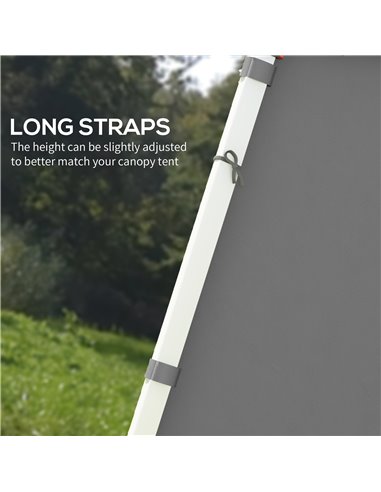 Outsunny Gazebo Side Panels, 2 Pack Sides Replacement, for 3x3(m) or 3x6m Pop Up Gazebo, with Zipped Doors, Light Grey 84C-493V0