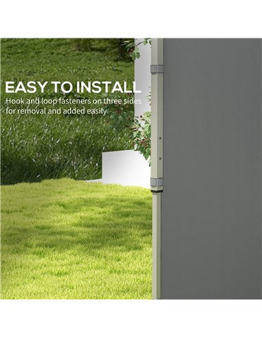Outsunny Gazebo Side Panels, 2 Pack Sides Replacement, for 3x3(m) or 3x6m Pop Up Gazebo, with Zipped Doors, Light Grey 84C-493V0