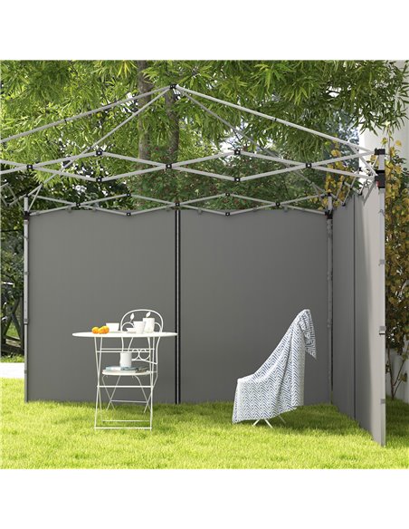 Outsunny Gazebo Side Panels, 2 Pack Sides Replacement, for 3x3(m) or 3x6m Pop Up Gazebo, with Zipped Doors, Light Grey 84C-493V0 - pic 52432 | FastDaddyshop