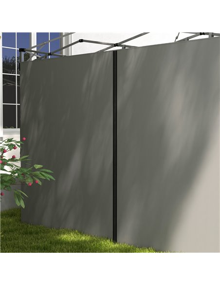 Outsunny Gazebo Side Panels, 2 Pack Sides Replacement, for 3x3(m) or 3x6m Pop Up Gazebo, with Zipped Doors, Light Grey 84C-493V0 - pic 52433 | FastDaddyshop
