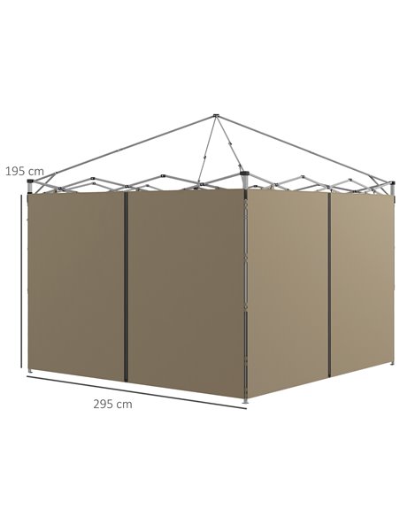Outsunny Gazebo Side Panels, 2 Pack with Zipped Doors, Replacement for 3x3m or 3x6m Pop Up Gazebos, Beige 84C-493V00BG - pic 52436 | FastDaddyshop