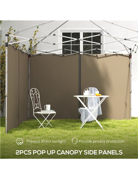 Outsunny Gazebo Side Panels, 2 Pack with Zipped Doors, Replacement for 3x3m or 3x6m Pop Up Gazebos, Beige 84C-493V00BG - pic 52437 | FastDaddyshop