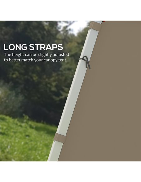 Outsunny Gazebo Side Panels, 2 Pack with Zipped Doors, Replacement for 3x3m or 3x6m Pop Up Gazebos, Beige 84C-493V00BG - pic 52439 | FastDaddyshop