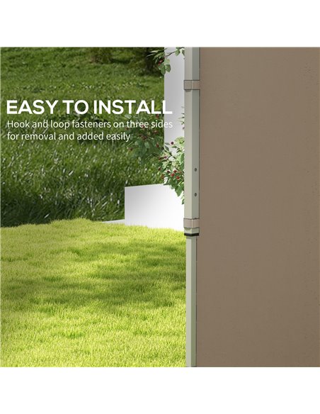 Outsunny Gazebo Side Panels, 2 Pack with Zipped Doors, Replacement for 3x3m or 3x6m Pop Up Gazebos, Beige 84C-493V00BG - pic 52440 | FastDaddyshop