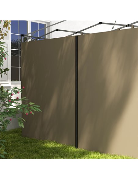 Outsunny Gazebo Side Panels, 2 Pack with Zipped Doors, Replacement for 3x3m or 3x6m Pop Up Gazebos, Beige 84C-493V00BG - pic 52441 | FastDaddyshop
