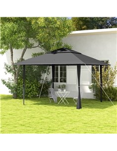 Outsunny 4 x 4m Pop-up Gazebo with Double Roof, Dark Grey 84C-229V01CG 2