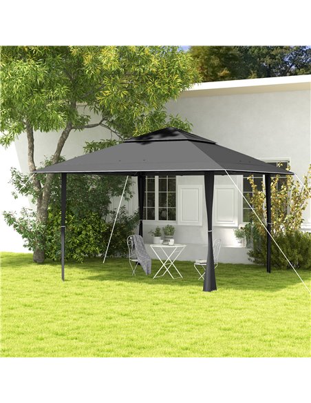 Outsunny 4 x 4m Pop-up Gazebo with Double Roof, Dark Grey 84C-229V01CG - pic 52444 | FastDaddyshop