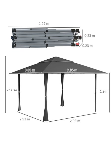 Outsunny Pop-up Gazebo with Double Roof, 4 x 4m, Canopy Tent, UV Proof, Roller Bag, Adjustable Legs, Outdoor Party, Steel Frame, - pic 52445 | FastDaddyshop