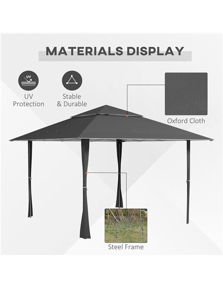 Outsunny Pop-up Gazebo with Double Roof, 4 x 4m, Canopy Tent, UV Proof, Roller Bag, Adjustable Legs, Outdoor Party, Steel Frame, - pic 52446 | FastDaddyshop