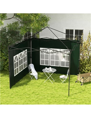 Outsunny Gazebo Side Panels, Sides Replacement with Window for 3x3(m) or 3x6m Gazebo Canopy, 2 Pack, Green 84C-533V01DG