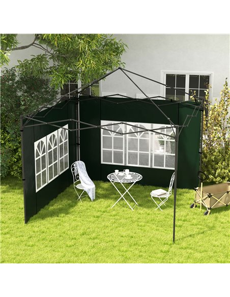 Outsunny Gazebo Side Panels, Sides Replacement with Window for 3x3(m) or 3x6m Gazebo Canopy, 2 Pack, Green 84C-533V01DG - pic 52453 | FastDaddyshop