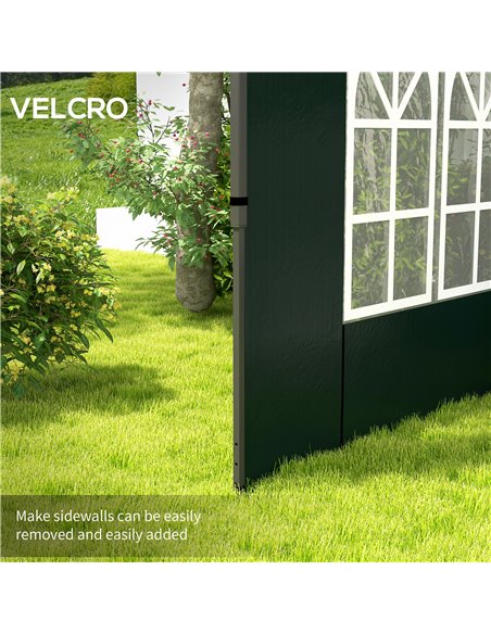 Outsunny Gazebo Side Panels, Sides Replacement with Window for 3x3(m) or 3x6m Gazebo Canopy, 2 Pack, Green 84C-533V01DG - pic 52456 | FastDaddyshop