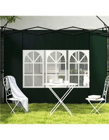 Outsunny Gazebo Side Panels, Sides Replacement with Window for 3x3(m) or 3x6m Gazebo Canopy, 2 Pack, Green 84C-533V01DG