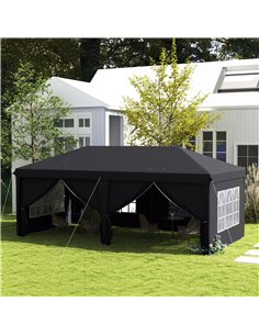 Outsunny 3 x 6 m Pop Up Gazebo with Sides and Windows, Grey 84C-425V01GY 2