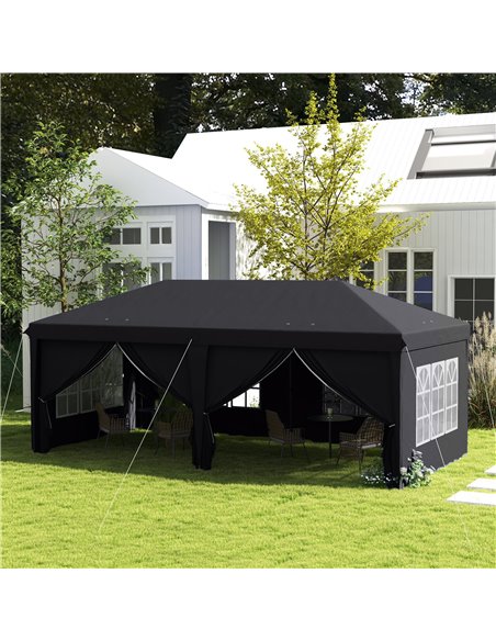 Outsunny 3 x 6 m Pop Up Gazebo with Sides and Windows, Grey 84C-425V01GY - pic 52462 | FastDaddyshop
