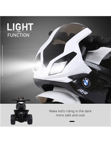 HOMCOM Compatible for Electric Kids Ride on Motorcycle BMW S1000RR w/ Headlights Music Battery Powered Play Bike 6V Black