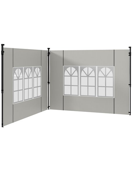 Outsunny 2 Pack Side Panels Replacement for 3x3(m) or 3x6m Gazebo, White 84C-533V01WT - pic 52470 | FastDaddyshop