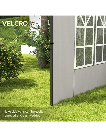 Outsunny Gazebo Side Panels, Sides Replacement with Window for 3x3(m) or 3x6m Gazebo Canopy, 2 Pack, White 84C-533V01WT - pic 52474 | FastDaddyshop