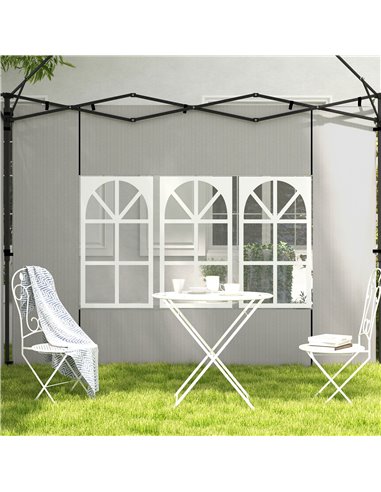 Outsunny Gazebo Side Panels, Sides Replacement with Window for 3x3(m) or 3x6m Gazebo Canopy, 2 Pack, White 84C-533V01WT