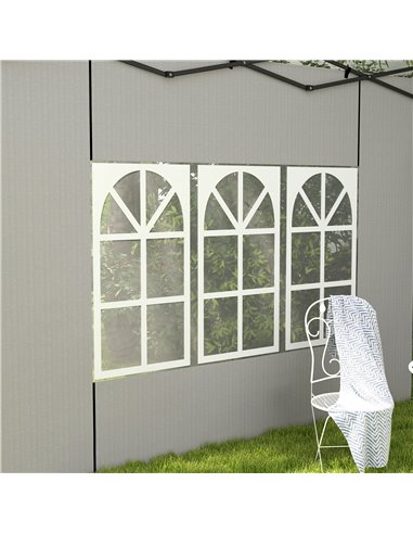 Outsunny Gazebo Side Panels, Sides Replacement with Window for 3x3(m) or 3x6m Gazebo Canopy, 2 Pack, White 84C-533V01WT