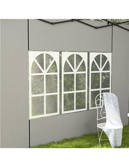 Outsunny Gazebo Side Panels, Sides Replacement with Window for 3x3(m) or 3x6m Gazebo Canopy, 2 Pack, White 84C-533V01WT - pic 52478 | FastDaddyshop