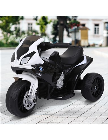 HOMCOM Compatible for Electric Kids Ride on Motorcycle BMW S1000RR w/ Headlights Music Battery Powered Play Bike 6V Black