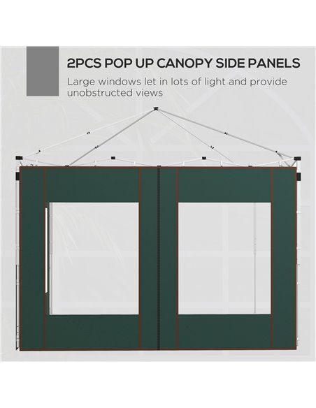 Outsunny Gazebo Side Panels, Replacement Set with Doors and Windows, for 3x3(m) or 3x6m Pop Up Gazebo, Green 84C-488V00GN - pic 52491 | FastDaddyshop