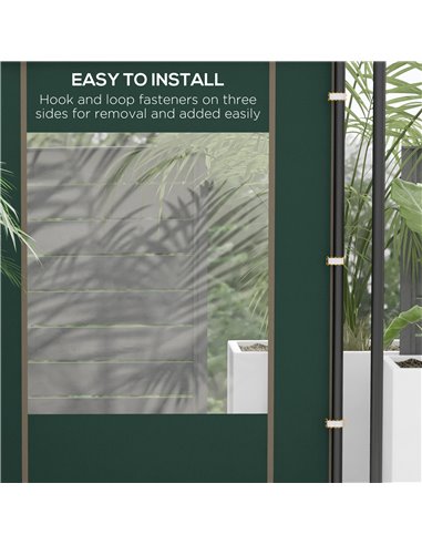 Outsunny Gazebo Side Panels, Replacement Set with Doors and Windows, for 3x3(m) or 3x6m Pop Up Gazebo, Green 84C-488V00GN