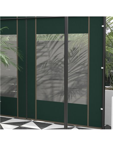 Outsunny Gazebo Side Panels, Replacement Set with Doors and Windows, for 3x3(m) or 3x6m Pop Up Gazebo, Green 84C-488V00GN