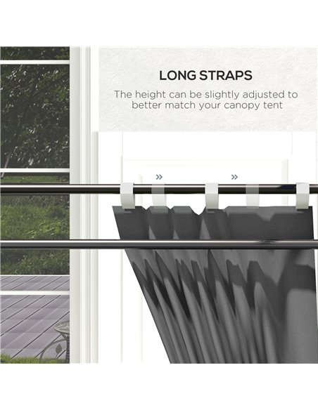 Outsunny Gazebo Side Panels, 2 Pack Sides Replacement, for 3x3(m) or 3x6m Pop Up Gazebo, with Doors and Windows, Grey 84C-488V00 - pic 52503 | FastDaddyshop