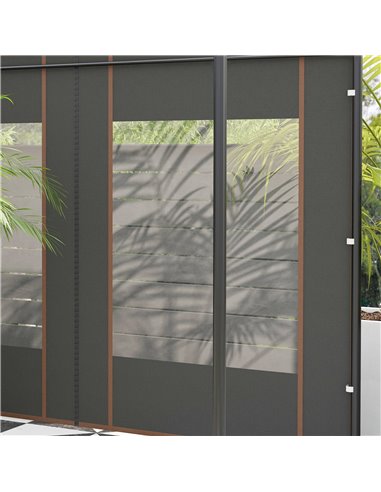 Outsunny Gazebo Side Panels, 2 Pack Sides Replacement, for 3x3(m) or 3x6m Pop Up Gazebo, with Doors and Windows, Grey 84C-488V00