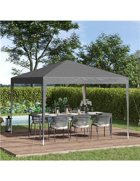 Outsunny 3 x 3 m Garden Pop Up Gazebo Marquee Party Tent Wedding Canopy, Height Adjustable with Carrying Bag, Grey 840-158V00GY - pic 52516 | FastDaddyshop