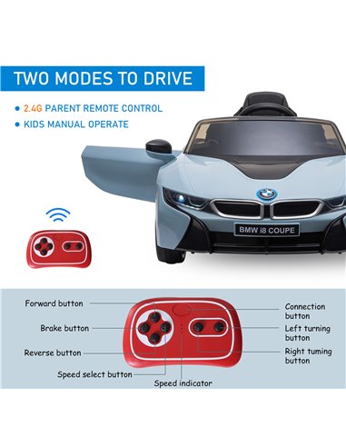 HOMCOM Compatible Electric Kids Ride On Car 6V Battery Powered Toy with Remote Control Blue