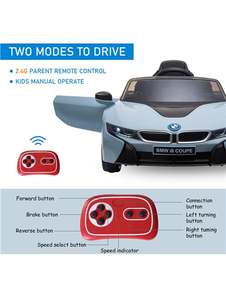 HOMCOM Compatible Electric Kids Ride On Car 6V Battery Powered Toy with Remote Control Blue - pic 5253 | FastDaddyshop