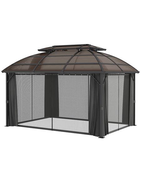 Outsunny Aluminium Frame 4 x 3(m) Polycarbonate Gazebo, Brown 84C-518V00BN - pic 52569 | FastDaddyshop