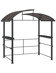 Outsunny 2.4 x 1.5m Outdoor Grill Gazebo with Side Shelves, Dark Grey 84C-237V01CG