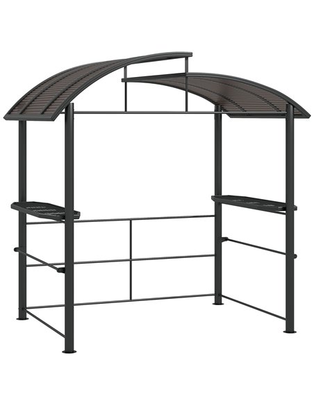 Outsunny 2.4 x 1.5m Outdoor Grill Gazebo with Side Shelves, Dark Grey 84C-237V01CG - pic 52578 | FastDaddyshop