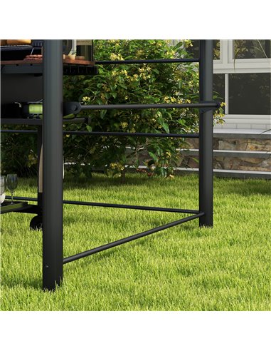 Outsunny 2.4 x 1.5m Outdoor Grill Gazebo with Side Shelves, PC Board Roof, Dark Grey 84C-237V01CG