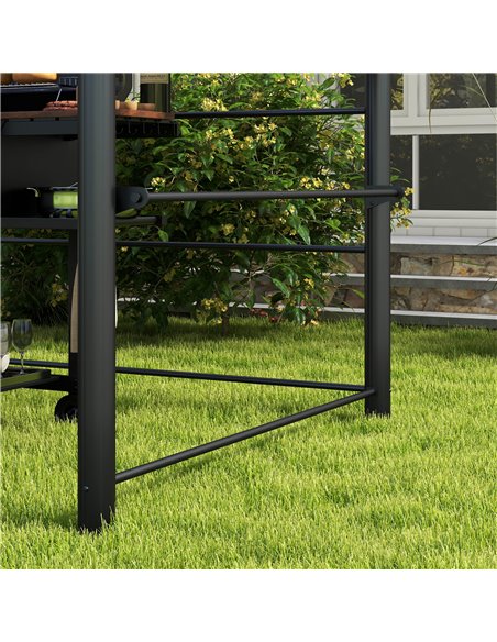 Outsunny 2.4 x 1.5m Outdoor Grill Gazebo with Side Shelves, PC Board Roof, Dark Grey 84C-237V01CG - pic 52586 | FastDaddyshop