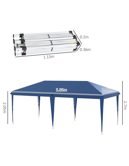 Outsunny 6 x 3(m) Garden Large Gazebo Canopy Waterproof Outdoor Party Tent Marquee 84C-118V03BU - pic 52598 | FastDaddyshop