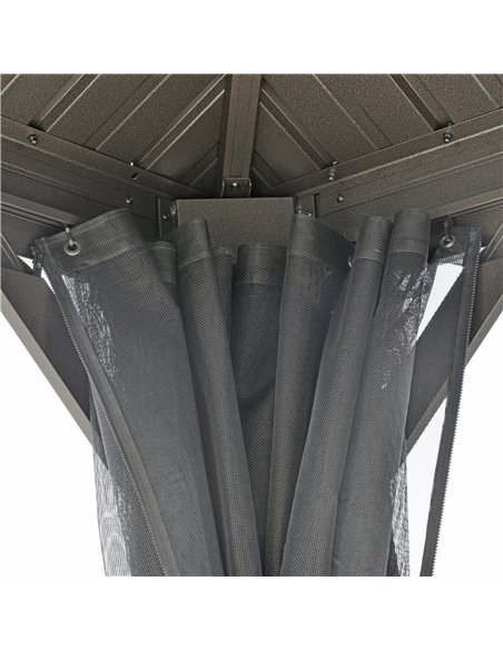 Outsunny 3.65 x 3m Aluminium Hardtop Gazebo, with Accessories - Brown 84C-204V02BN - pic 52622 | FastDaddyshop