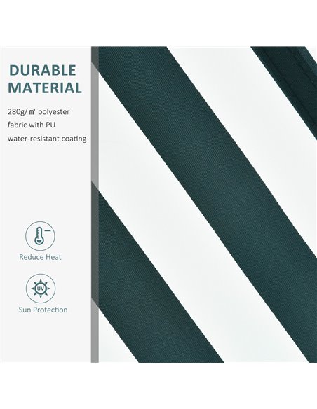 HOMCOM 3.5 x 2.5m Garden Patio Manual Awning Canopy Sun Shade Shelter with New Winding Handle - Green/ White 100110-006GW - pic 52626 | FastDaddyshop
