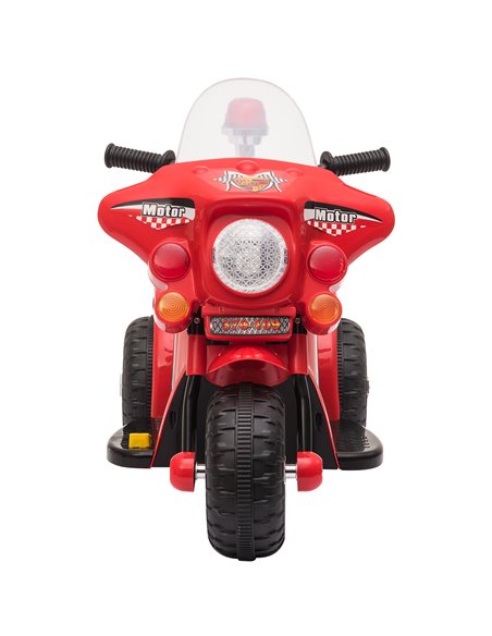 HOMCOM Kids 6V Electric Ride On Motorcycle 3 Wheel Vehicle Lights Music Horn Storage Box Outdoor Toy for 18 - 36 Months Red - pic 5263 | FastDaddyshop