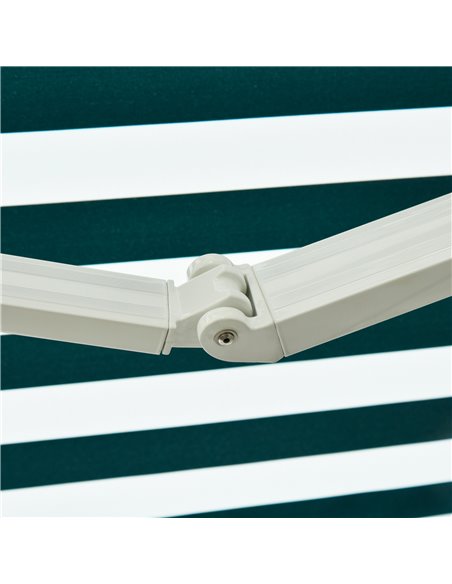 HOMCOM 3.5 x 2.5m Garden Patio Manual Awning Canopy Sun Shade Shelter with New Winding Handle - Green/ White 100110-006GW - pic 52630 | FastDaddyshop
