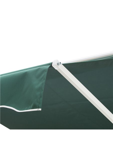 Outsunny 2 Side Manual Awning Garden Adjustable Canopy Free Standing Awning Shelter, 300 x 300 cm, Green and White 840-145GN - pic 52639 | FastDaddyshop