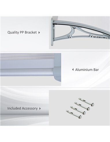Outsunny Door Awning Canopy Window Rain Shelter Cover Front Back Porch Window Shade 140cm x 70cm B70-040