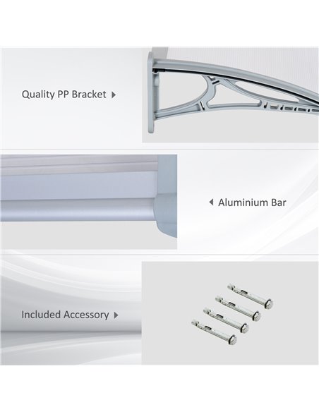 Outsunny Door Awning Canopy Window Rain Shelter Cover Front Back Porch Window Shade 140cm x 70cm B70-040 - pic 52645 | FastDaddyshop